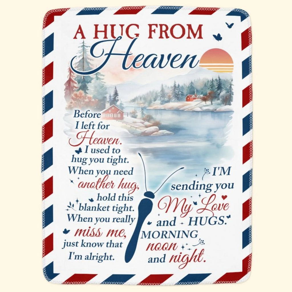 A Hug From Heaven Memorial Gift - Personalized Photo Blanket